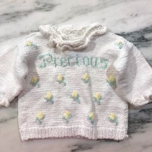 Handmade knit sweater baby girls